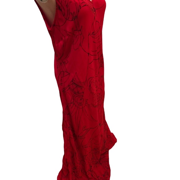 Chico's Red Sleeveless Flared Dress Women's Vintage Size 2 - Picture 7 of 9